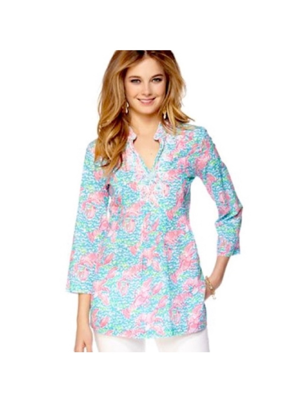 Lilly Pulitzer Sarasota Lobstah Roll top XS